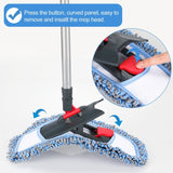 CLEANHOME Dust Mop for Floor Cleaning Microfiber Professional Dry & Wet Flat Mops for Tile Floors with a Extra Chenille Refill Mopping Pad for Hardwood,Tile,Marble Floor