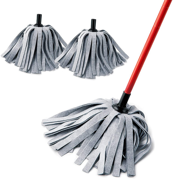 CLEANHOME Wet Mop with 3pcs Reusable Heads and 55”Adjustable Long Handle