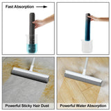 BOOMJOY Sponge Mop with Bucket Squeeze Mop Wet Dry Floor Cleaning Hand Free Mop with 2 Reusable Pads for Hardwood Floor